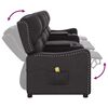 vidaXL Sillón reclinable masaje 4 plazas con portavasos cuero PE negro