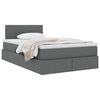 vidaXL Cama con almacenamiento y colchón Gris oscuro 120 x 190 cm
