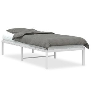 vidaXL Estructura de cama sin colch&oacute;n metal blanco 75x190 cm