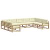 vidaXL Conjunto de sof&aacute;s de exterior 9 uds. Blanco y Crema