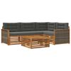 vidaXL Conjunto de sof&aacute;s de exterior 5 uds. Natural y Antracita