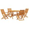 vidaXL Conjunto de Comedor de Jard&iacute;n 5 pcs Marr&oacute;n