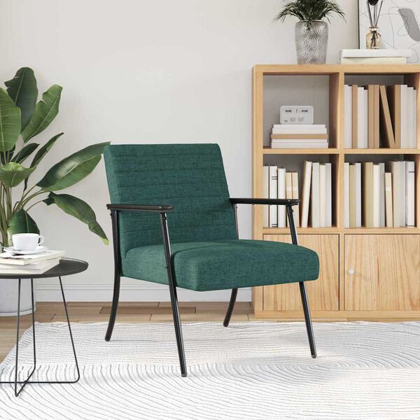 vidaXL sill&oacute;n Verde oscuro 59 x 75 x 78 cm tela