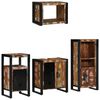 vidaXL Juego de muebles de ba&ntilde;o 4 uds. Multicolor y negro