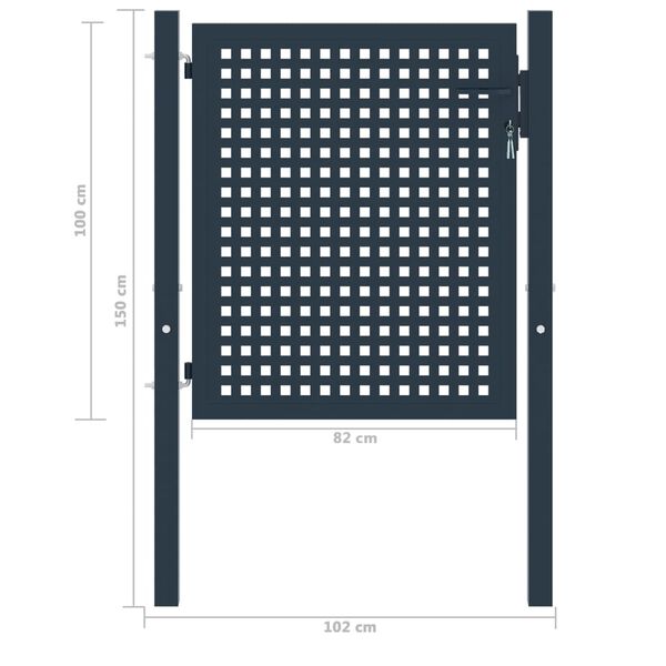 vidaXL Puerta de valla de acero antracita 102x100 cm