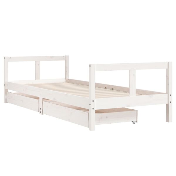 vidaXL Estructura cama niños con cajones madera pino blanco 80x200 cm