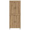 vidaXL Aparador alto 2 pcs Roble artesanal Madera de ingenier&iacute;a