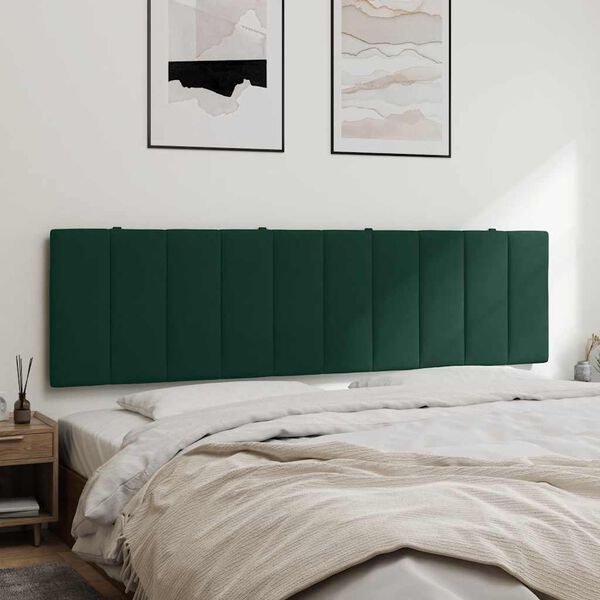 vidaXL Cabecero de cama acolchado Hanko terciopelo verde oscuro 180 cm