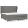 vidaXL Cama box spring con colch&oacute;n tela gris oscuro 180x200 cm