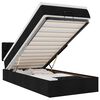 vidaXL Cama otomana con colch&oacute;n y luces LED tela negra 80x200cm