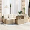 vidaXL Conjunto de sof&aacute; de jard&iacute;n con coj&iacute;n 7 pcs beige y crema