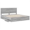 vidaXL Estructura de cama Gris Sonoma 200 x 200 cm Madera Ingenieril