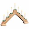 vidaXL Puente de velas navideñas con 7 LED Marrón 39.5 x 5 x 29 cm