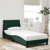 vidaXL Cama con colch&oacute;n Hanko terciopelo verde oscuro 80x200 cm