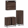 vidaXL Set de muebles baño 3 pzas madera contrachapada roble marrón