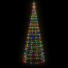 vidaXL &Aacute;rbol de Navidad en asta de bandera 550 LED colores 300 cm