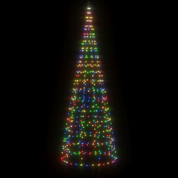 vidaXL &Aacute;rbol de Navidad en asta de bandera 550 LED colores 300 cm