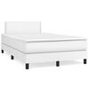 vidaXL Cama box spring colchón y LED cuero sintético blanco 120x190 cm