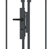 vidaXL Puerta de valla jard&iacute;n con parte superior arqueada Gris