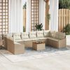 vidaXL Conjunto de sofás de jardín 11 pcs Beige y Crema