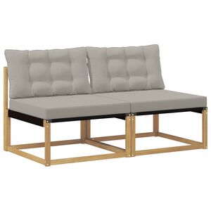 vidaXL Sof&aacute; intermedio de exterior Madera maciza de acacia y textileno