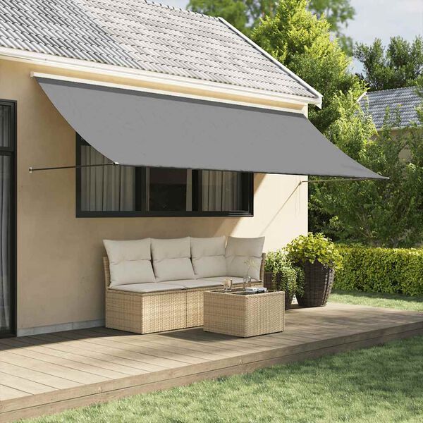 vidaXL Toldo retr&aacute;ctil de tela y acero gris antracita 350x150 cm