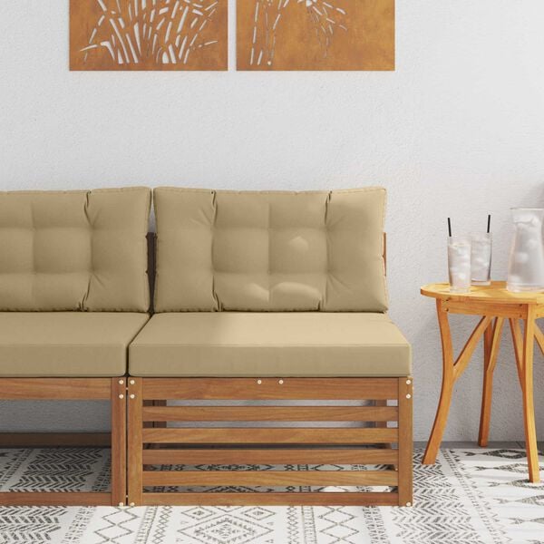 vidaXL Sof&aacute; central de exterior Madera de Acacia S&oacute;lida Natural