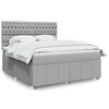 vidaXL Cama box spring con colch&oacute;n tela gris claro 180x200 cm