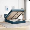 vidaXL Estructura de cama otomana con colch&oacute;n terciopelo azul oscuro
