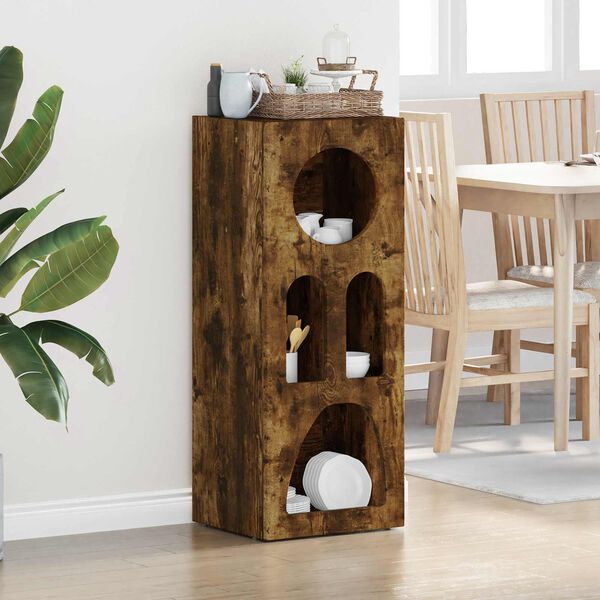 vidaXL Aparador Roble ahumado 40 x 35 x 100.5 cm Madera de ingenier&iacute;a