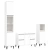 vidaXL Juego de muebles de ba&ntilde;o 3 pzas madera contrachapada blanco