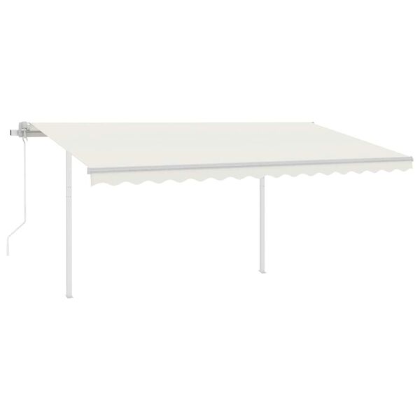 vidaXL Toldo retr&aacute;ctil autom&aacute;tico con postes crema 4x3 m