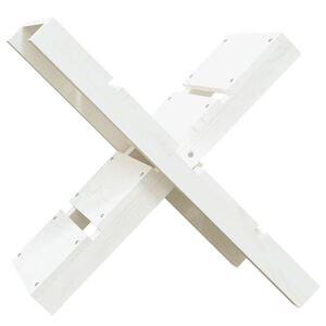 vidaXL Soporte de le&ntilde;a blanco madera maciza de pino 47x39,5x48 cm