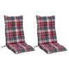 vidaXL Cojines para silla respaldo alto 2 uds tela Oxford cuadros rojo