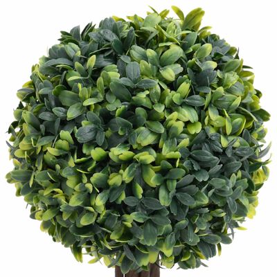 vidaXL Plantas de boj artificial 2 uds forma bola maceta verde 33 cm