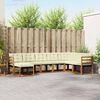 vidaXL Conjunto de sof&aacute;s de exterior con coj&iacute;n 8 pcs Natural y Crema