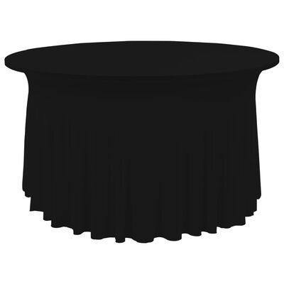 vidaXL Fundas elásticas para mesa 2 uds con falda 180x74 cm negro