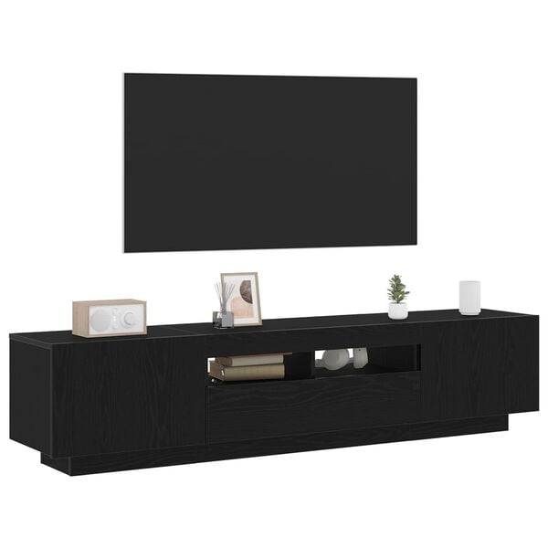 vidaXL Conjunto de mueble de TV 2 pcs Negro 180 x 35 x 40 cm