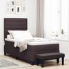vidaXL Cama tipo Box Spring con colch&oacute;n Marr&oacute;n Oscuro 90 x 200 cm tela