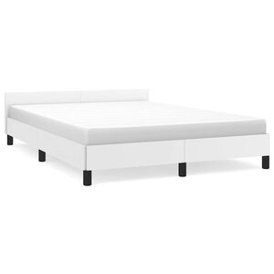 vidaXL Estructura de cama con cabecero sin colch&oacute;n blanco 140x200 cm