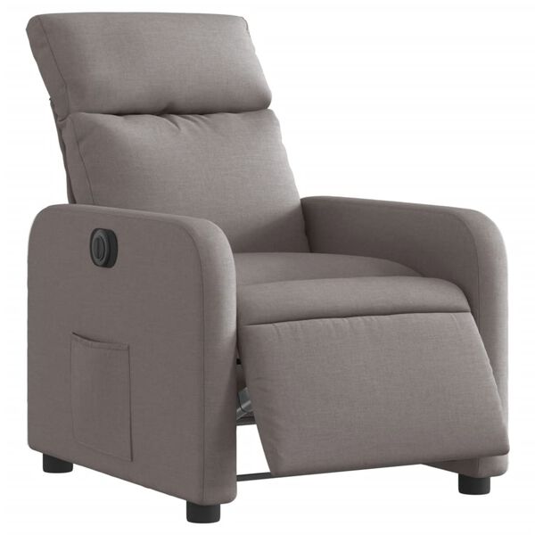 vidaXL Sill&oacute;n reclinable el&eacute;ctrico tela gris taup&eacute;
