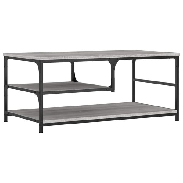 vidaXL Mesa de centro madera contrachapada gris Sonoma 90x49x40 cm