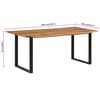 vidaXL Mesa de comedor de madera maciza de acacia 180x90x76 cm