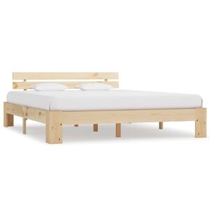 vidaXL Estructura de cama sin colch&oacute;n madera maciza de pino 160x200 cm