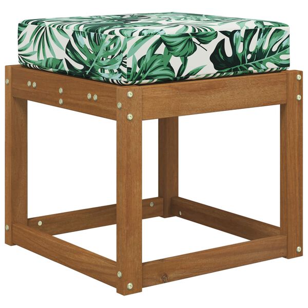 vidaXL Coj&iacute;n de asiento de exterior Patr&oacute;n de hoja 40 x 40 x 8 cm