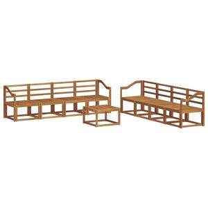 vidaXL Conjunto de sof&aacute;s de exterior 9 pcs Natural