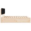 vidaXL Estructura de Cama con Cabecera Tapizada Negro 135 x 190 cm