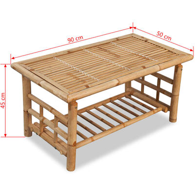 vidaXL Set de muebles de jardín 4 piezas y cojines bambú