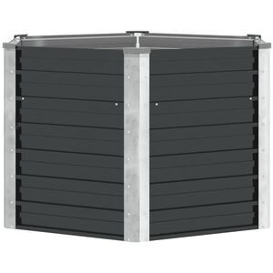 vidaXL Arriate de acero galvanizado gris antracita 129x129x77 cm