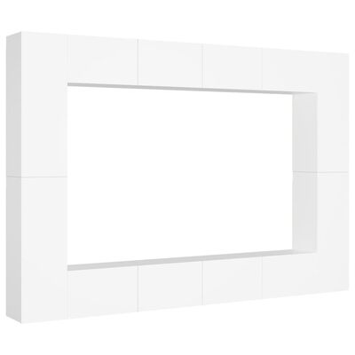 vidaXL Juego de mueble para TV de 8 piezas aglomerado blanco